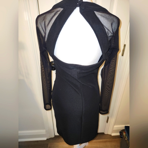 Black mini MODA INTL dress SZ S/8 PTP- 15 .LENGTH 32 INCHES TOP TO BOTTOM - Picture 3 of 6